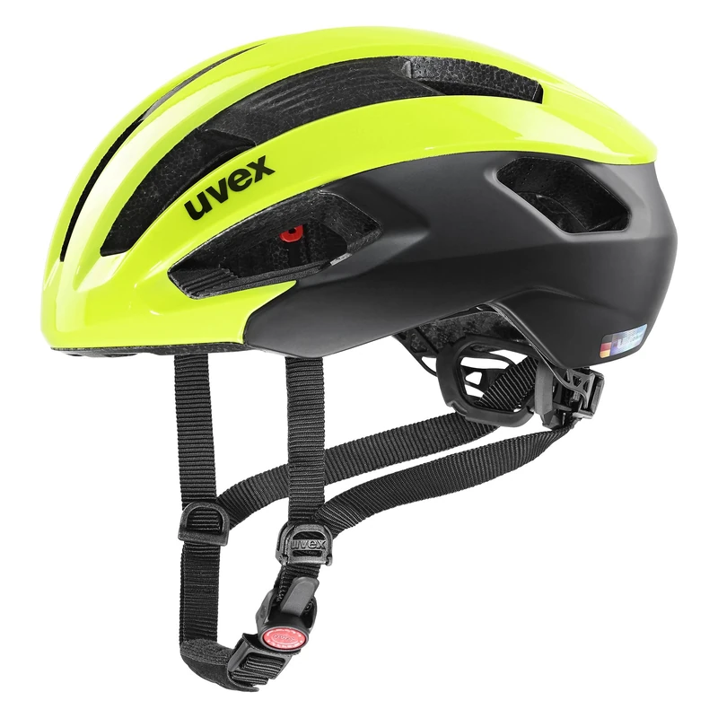 uvex Rise cc - Secure Performance Bike Helmet for Men & Women - Individual Fit - Optimized Ventilation - Neon Yellow-Black - 52-56 cm