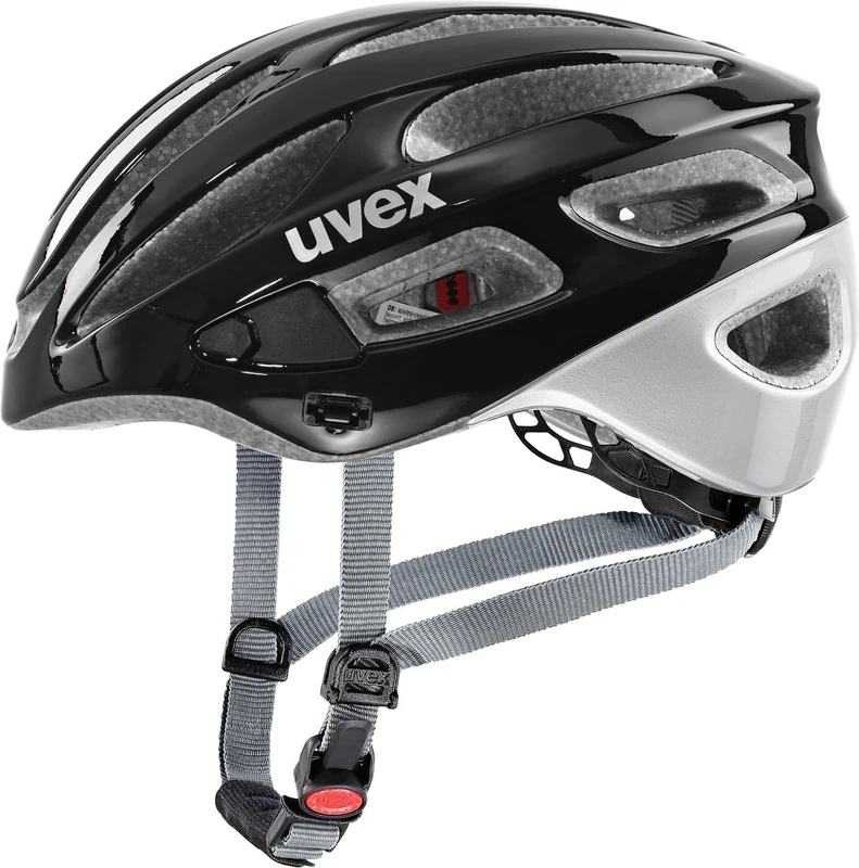 uvex True - Lightweight All-Round Bike Helmet for Women - Individual Fit - Upgradeable with an LED Light - Black-Silver - 52-55 cm