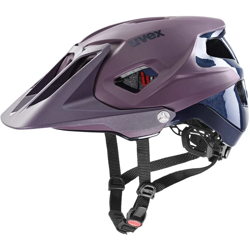 uvex Quatro Integrale - Extremely Lightweight Mountain Bike Helmet for Men & Women - Individual Fit - Adjustable Shield - Plum Navy Matt - 52-57 cm