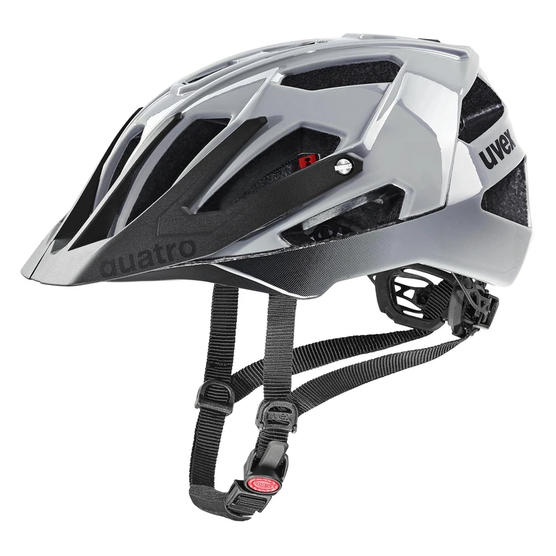 uvex quatro - safe MTB helmet for women and men - individually adjustable fit - washable inner padding - rhino black - 56-61 cm