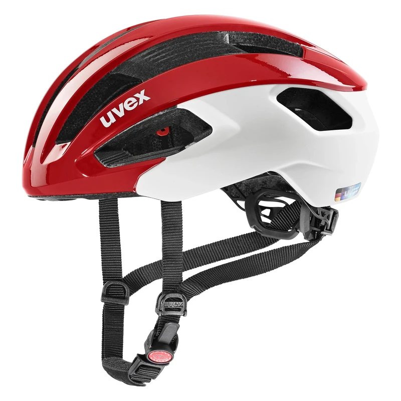 uvex Rise cc - Secure Performance Bike Helmet for Men & Women - Individual Fit - Optimized Ventilation - Red-White - 56-59 cm