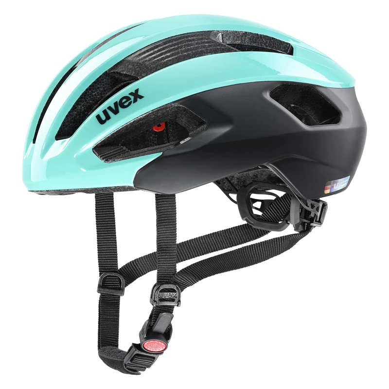 uvex Rise cc - Secure Performance Bike Helmet for Men & Women - Individual Fit - Optimized Ventilation - Aqua - Black - 52-56 cm