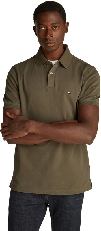 Tommy Hilfiger Men’s Short Sleeve 1985 Regular Fit Polo Shirt, Green (Army Green), S