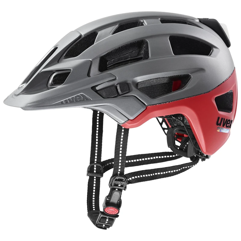 uvex Finale Light 2.0 - Secure City Bike Helmet for Men & Women - incl. LED Light - automatic Light Sensor - Silver Red Matt - 56-61 cm