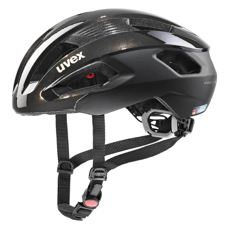 uvex Rise cc Women's Edition - Secure Performance Bike Helmet for Women - Individual Fit - Optimized Ventilation - Black - Goldflakes Matt - 56-59 cm