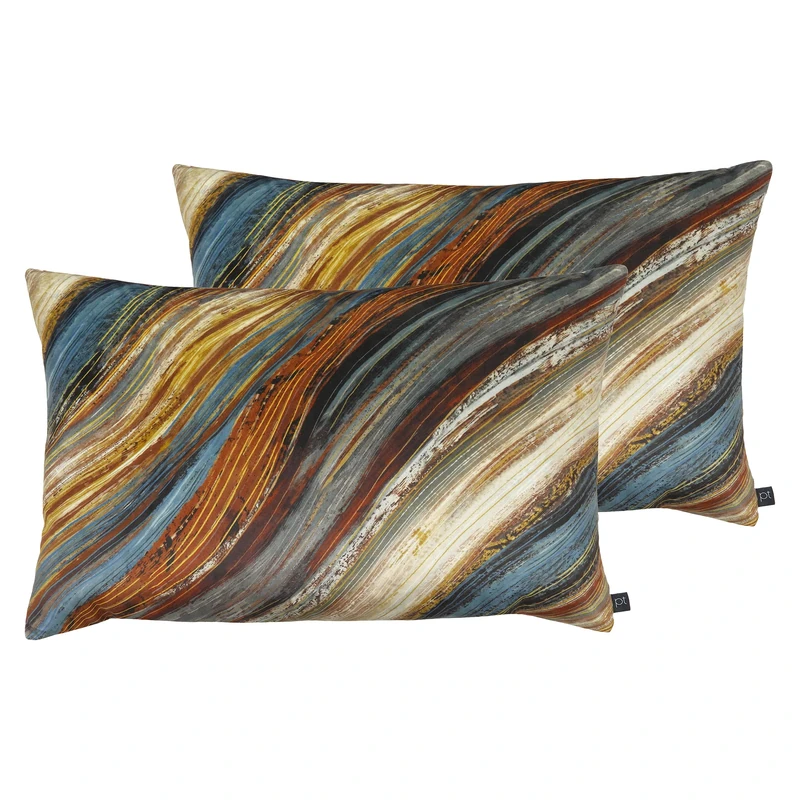 Prestigious Textiles Heartwood Twin Pack Feather Filled Cushions, Peacock, 40 x 60cm