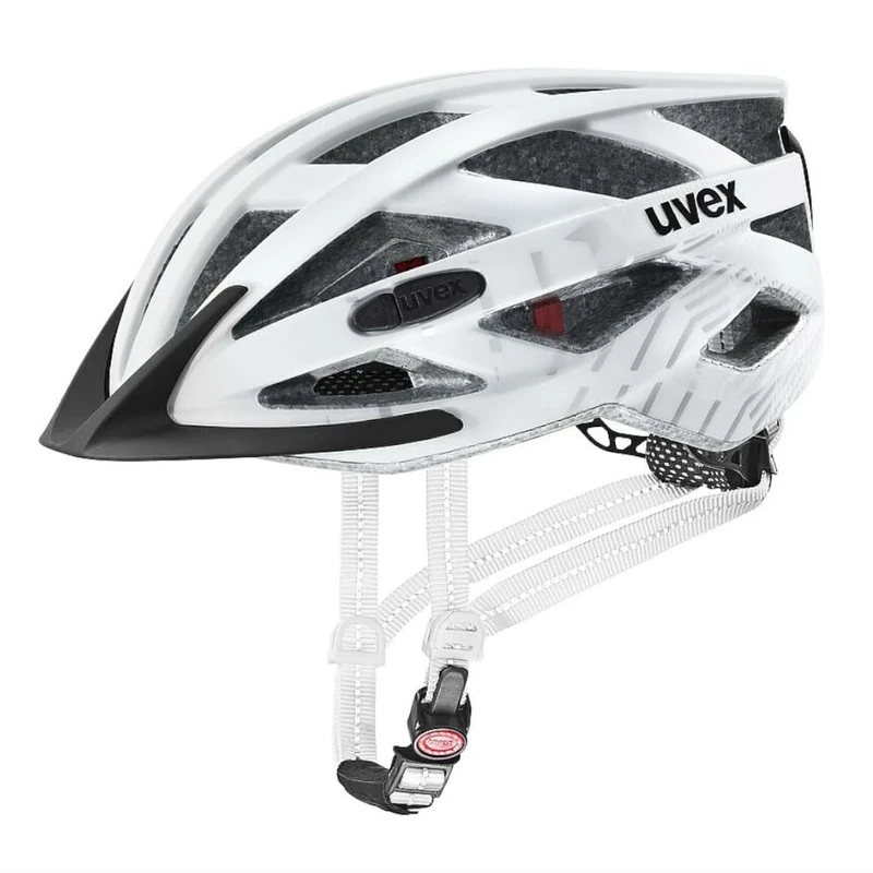 uvex city i-vo - lightweight city helmet for women and men - individually adjustable fit - includes LED light - white - black matt - 52-57 cm