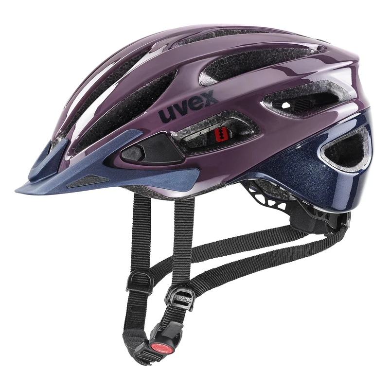 uvex True - Lightweight All-Round Bike Helmet for Women - Individual Fit - Upgradeable with an LED Light - Plum - Deep Space - 52-55 cm