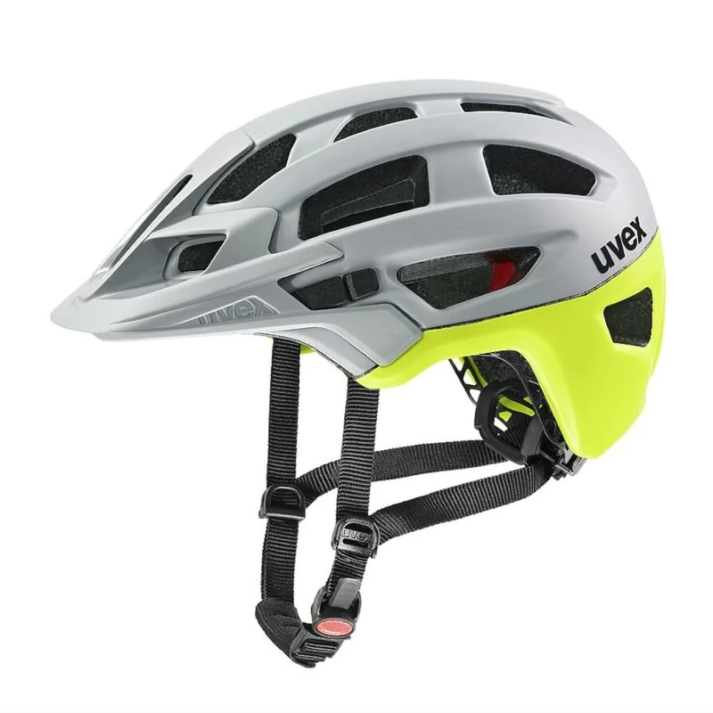 uvex finale 2.0 - safe MTB helmet for women and men - individually adjustable fit - expandable with LED light - rhino - neon yellow matt - 52-57 cm