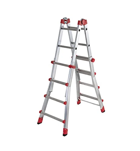 ProfiStep Multi Position Telescopic Aluminium Ladder with Stabilizer (4 x 4 Steps)