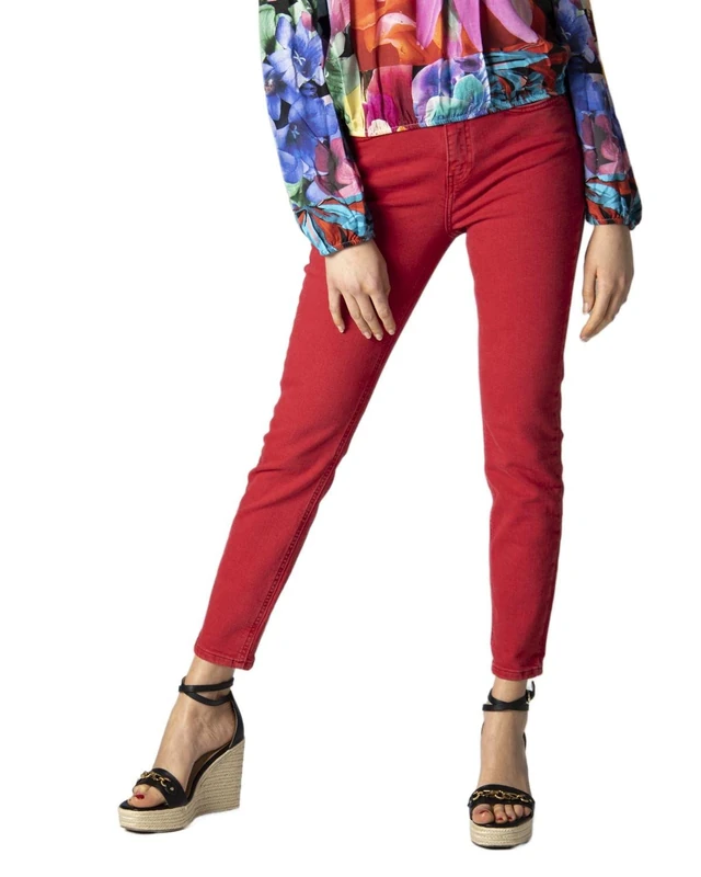 Desigual Women's Denim_Carlota Jeans, Red, 40