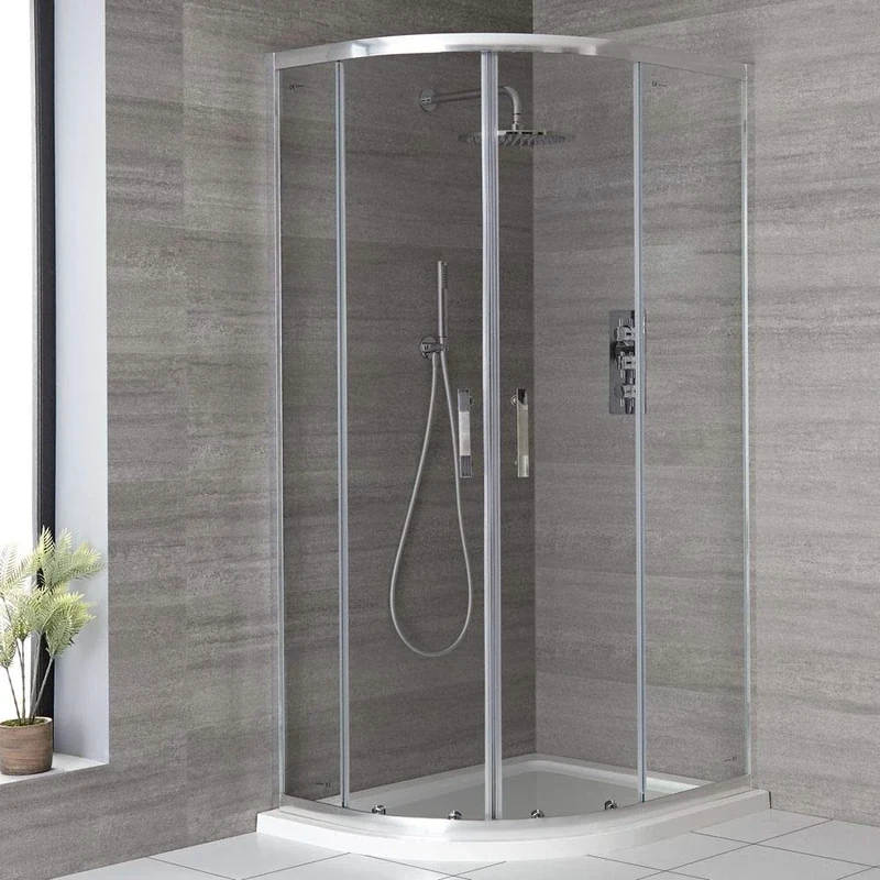 Milano Portland Quadrant Shower Enclosure 900x760mm with White Tray