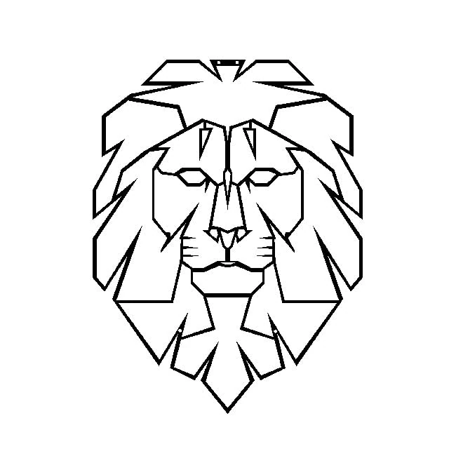 Homemania HOMESRV-22 Wall Decoration - Wall Art - Animals, Lion - for Living Room, Bedroom - Black on Metal, 35 x 1.5 x 50 cm