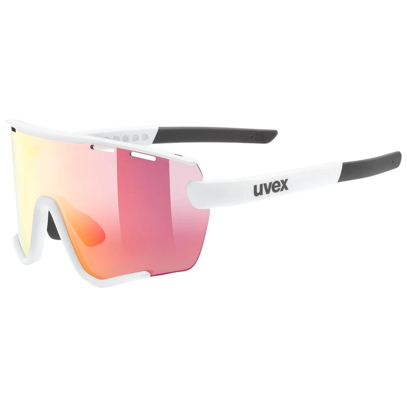 uvex Sportstyle 236 S Set - Sports Sunglasses for Men and Women - Anti-Fog Technology - incl. Interchangeable Lenses - White Matt/Red - One Size