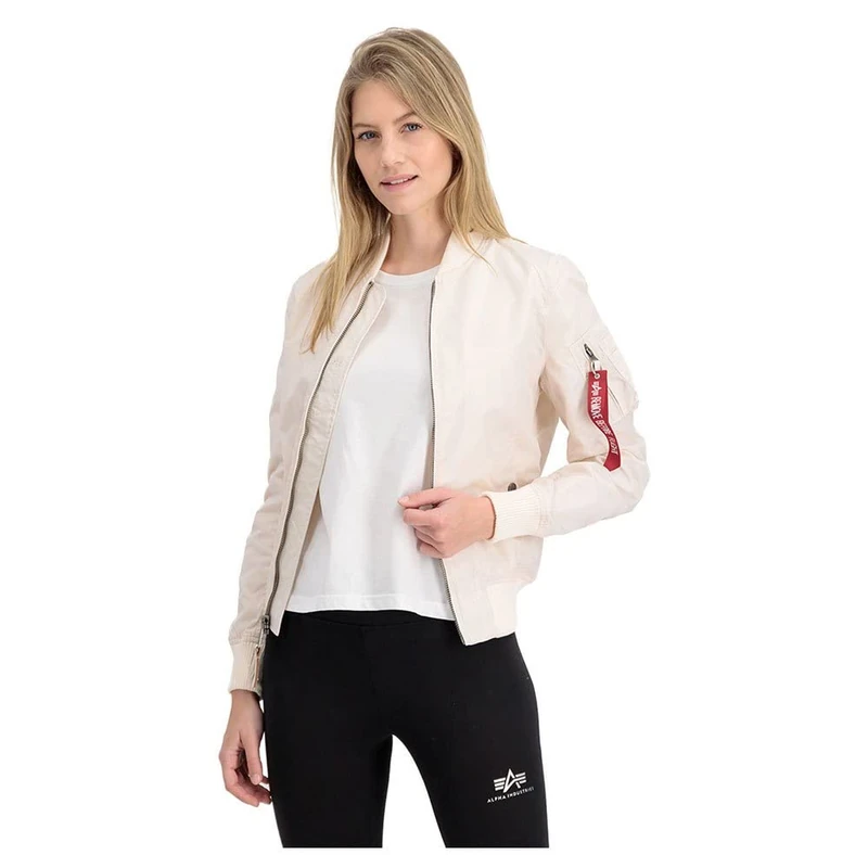 Alpha Industries MA-1 TT Bomber Jacket for Ladies Jet Stream White