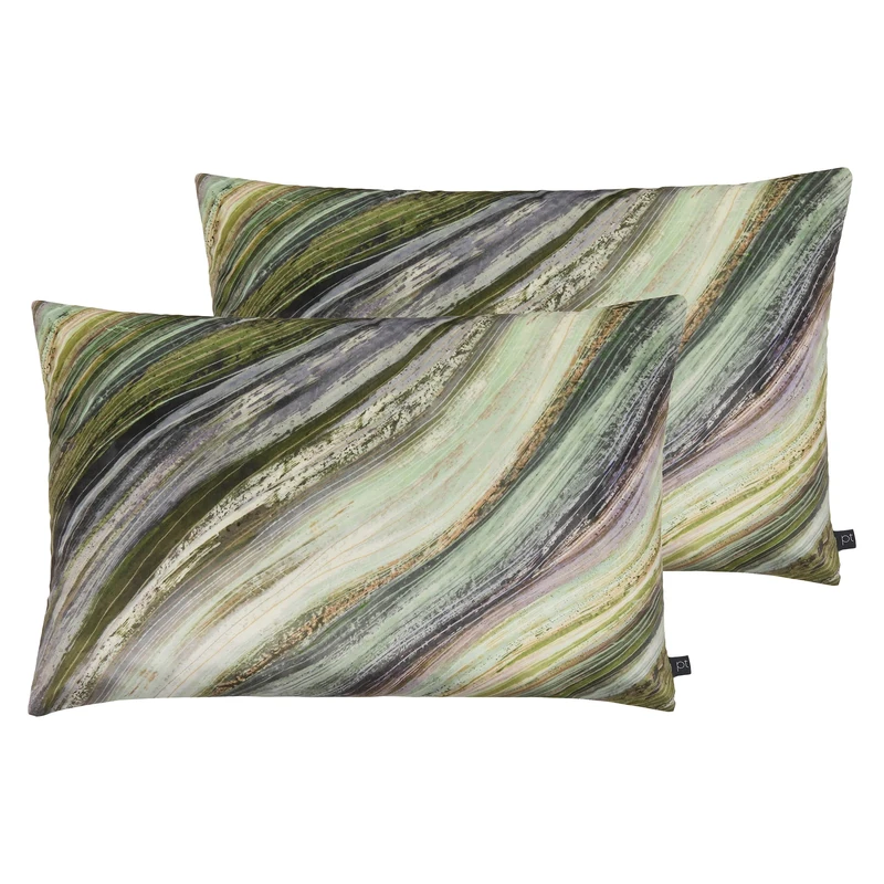 Prestigious Textiles Heartwood Twin Pack Feather Filled Cushions, Evergreen, 40 x 60cm