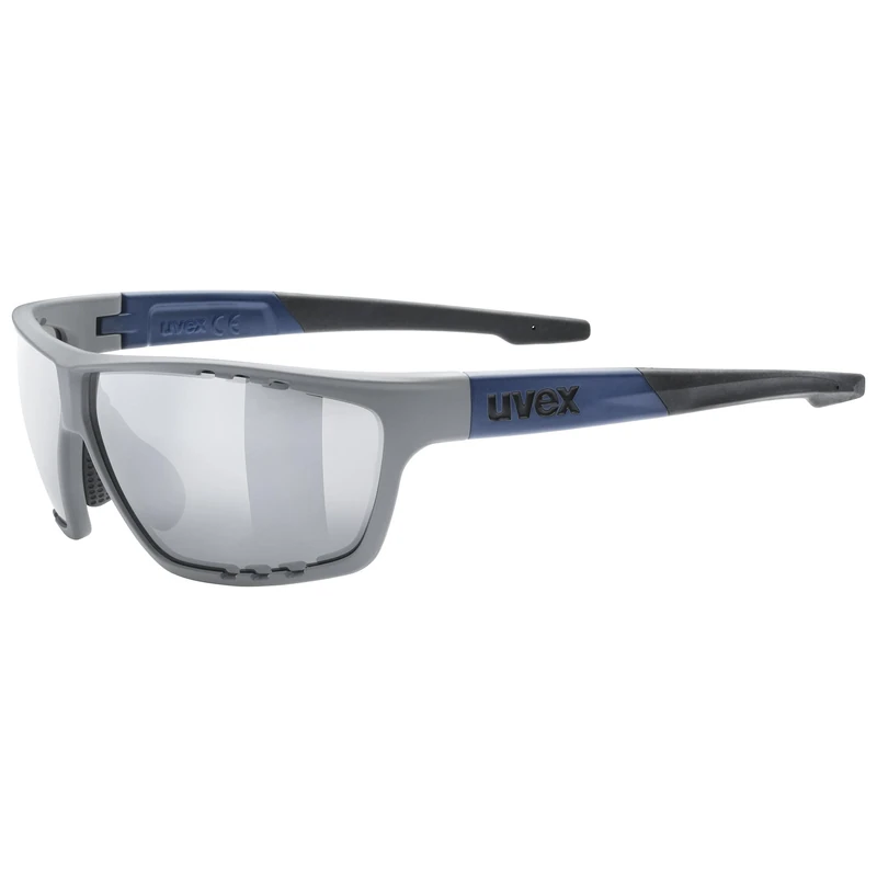 uvex Sportstyle 706 - Sports Sunglasses for Men and Women - Mirrored Lenses - Anti-Fog Technology - Rhino Deep Space Matt/Silver - One Size