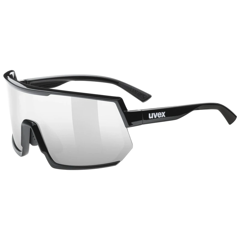 uvex Sportstyle 235 - Sports Sunglasses for Men and Women - Anti-Fog Technology - Comfortable & Non-Slip - Black/Silver - One Size