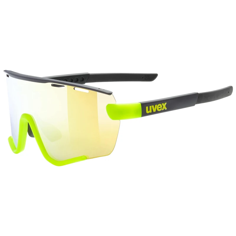 uvex Sportstyle 236 Set - Sports Sunglasses for Men and Women - Anti-Fog Technology - incl. Interchangeable Lenses - Black Yellow Matt/Yellow - One Size