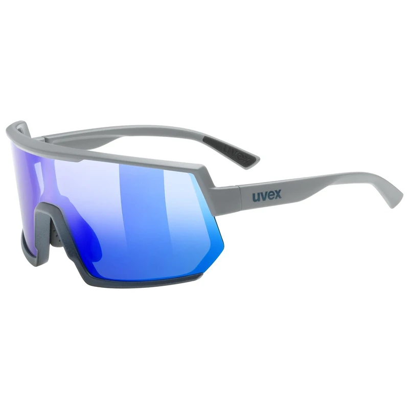 uvex Sportstyle 235 - Sports Sunglasses for Men and Women - Anti-Fog Technology - Comfortable & Non-Slip - Rhino Deep Space Matt/Blue - One Size