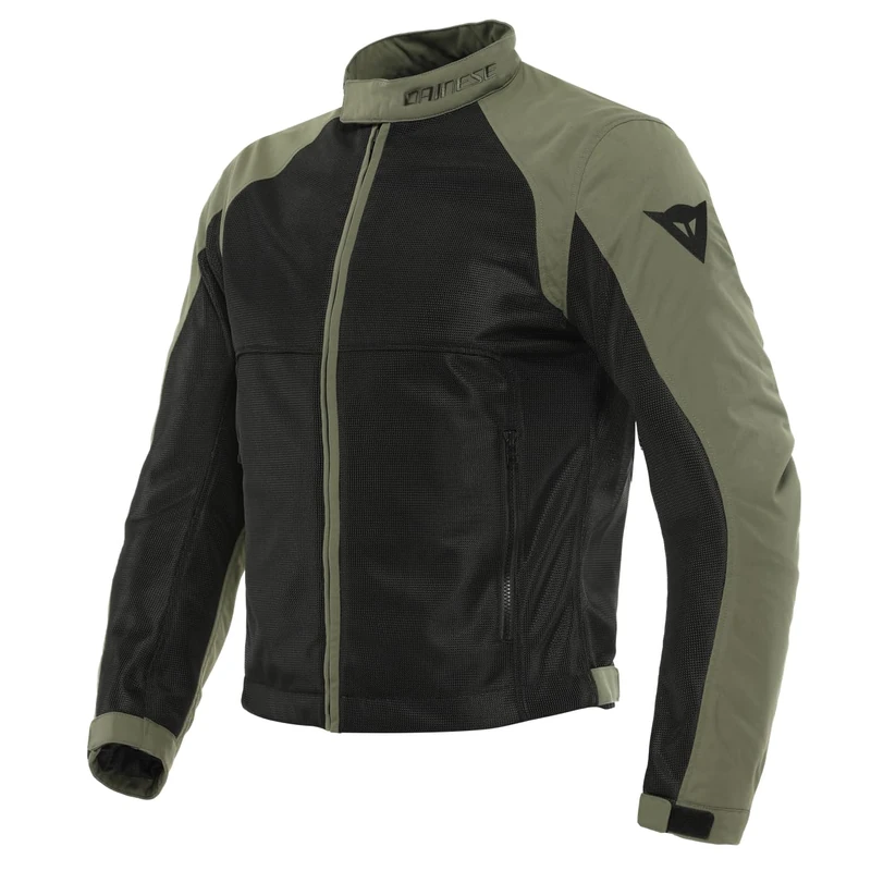 Dainese - Sevilla Air Tex Jacket, Summer Motorbike Jacket for Men, Breathable and Lightweight, Men Motorcycle Jacket with Perforated Mesh for Maximum Freedom of Movement, Black/Dark Green