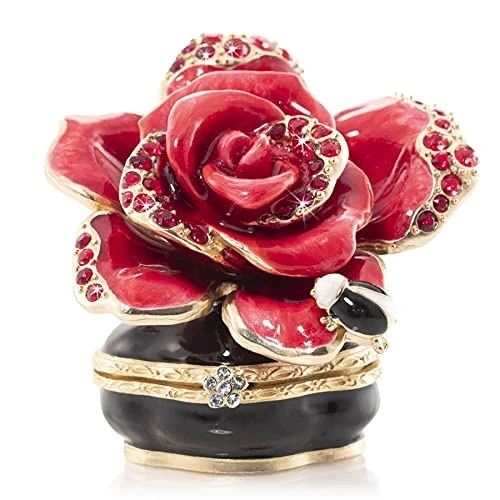 Jay Strongwater Rosalie Night Bloom Rose Box, Beauty in Simplicity