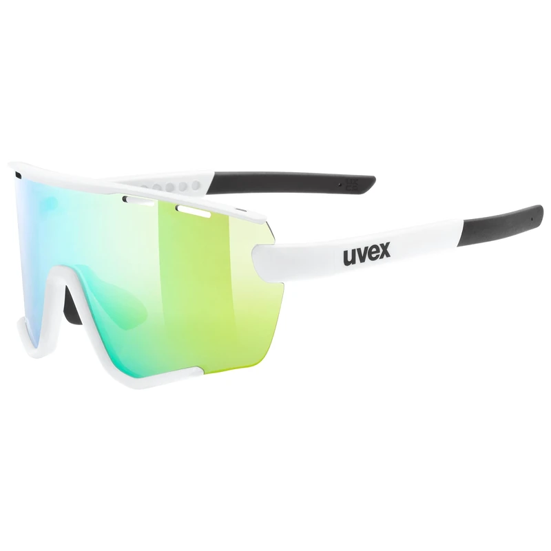 uvex Sportstyle 236 Set - Sports Sunglasses for Men and Women - Anti-Fog Technology - incl. Interchangeable Lenses - White Matt/Green - One Size