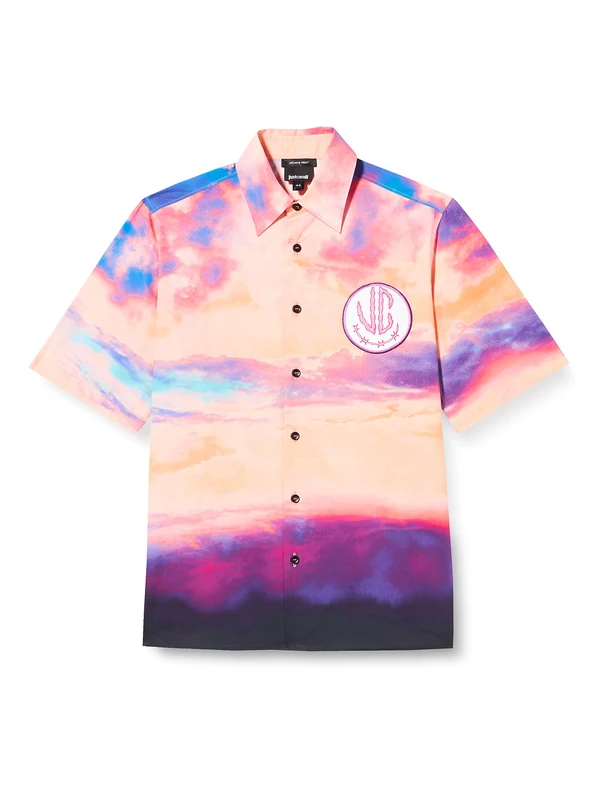 Just Cavalli Men's Camicia Uomo Blouse, Viola, 50