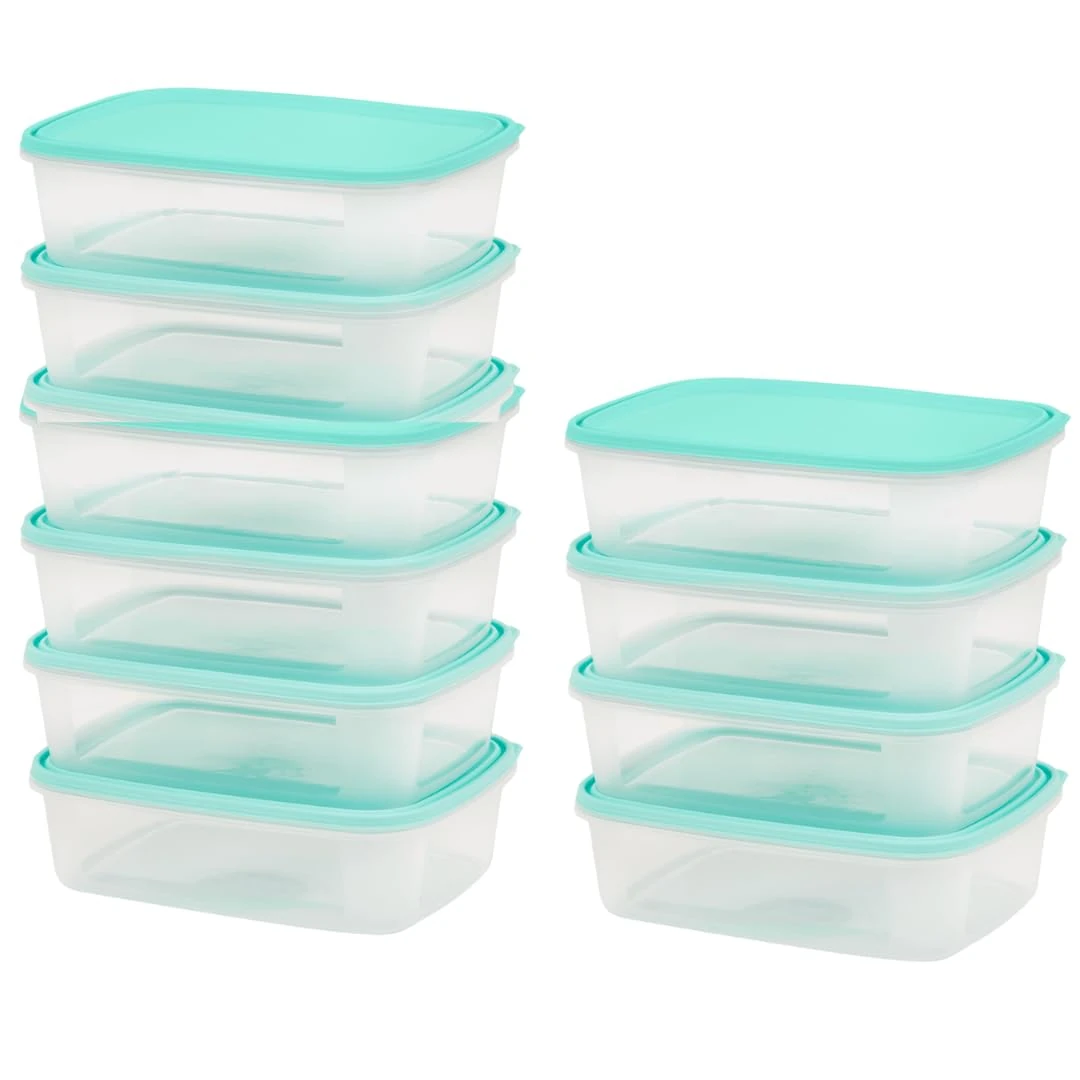 Checkmart [10 Packs Snap-On Airtight containers with Lids 1000ml (1 Litre) Food Storage Containers, Meal Prep containers with lids- Leak Proof Microwave Freezer Dishwasher Safe Reusable