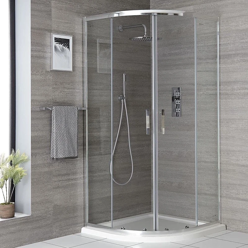 Milano Portland Chrome Quadrant Shower Enclosure 760x760 Tray
