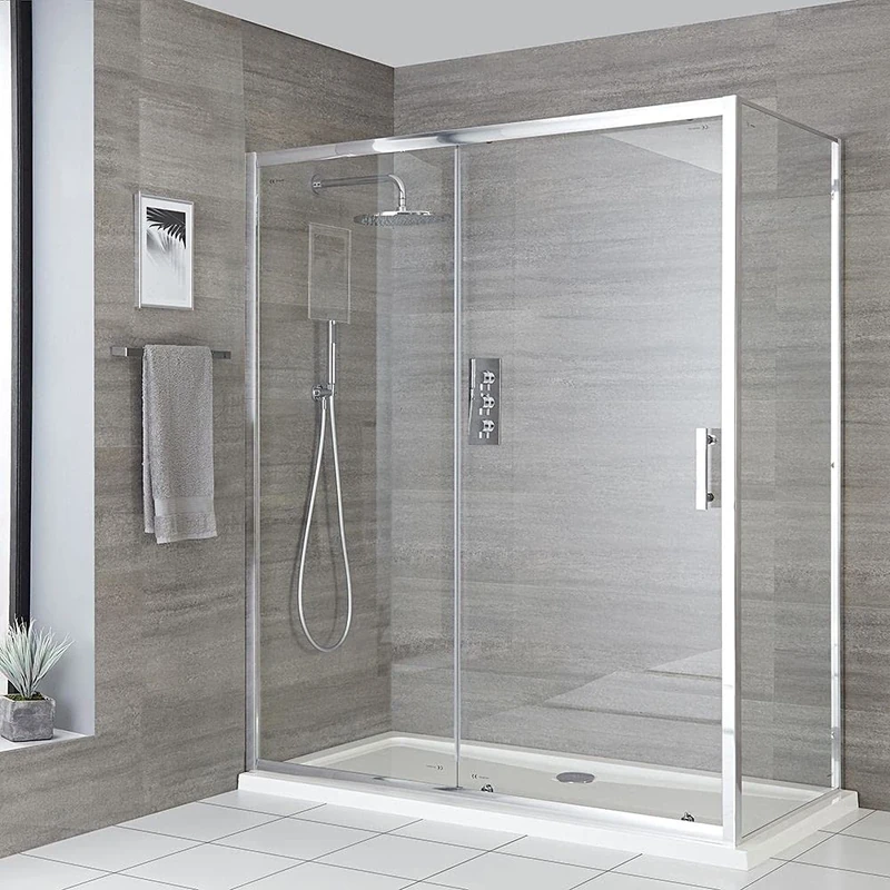 Milano Corner Sliding Shower Enclosure with Tray - 1400x760mm
