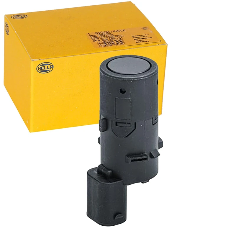 HELLA 6PX 358 141-611 Sensor, parking distance control - straight - 3-pin connector - Plugged - Paintable