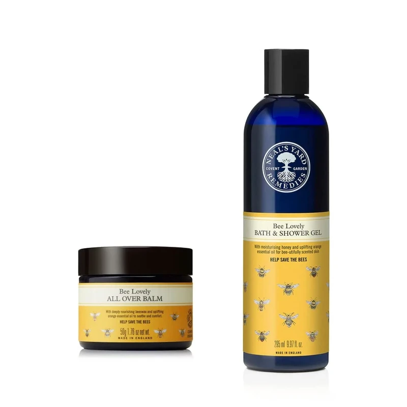 Neal's Yard Remedies Bee Lovely Duo- Deeply Nourishing, Multi- Purpose Body Kit - All Over Balm & Bath and Shower Gel, 295 ml