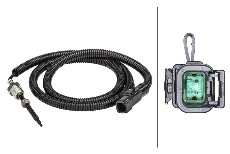 HELLA 6PT 358 181-341 Sensor, exhaust gas temperature - 2-pin connector - Bolted - Cable: 1005mm - Image 1