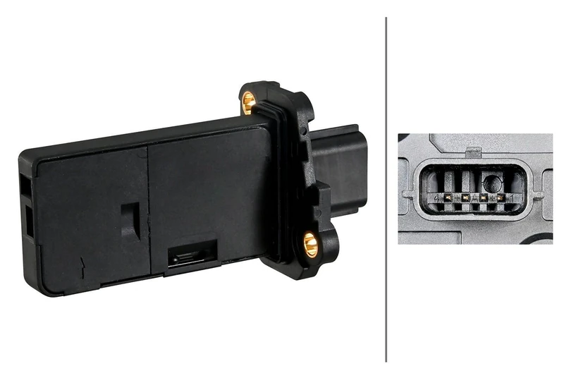 HELLA 8ET 358 095-541 Mass Air Flow Sensor - 4-pin connector - Bolted - without housing