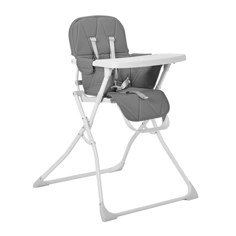 My Child Hideaway Compact Folding Highchair, Charcoal Grey - Quick & Easy Fold Flat, Easy Storage, Lightweight