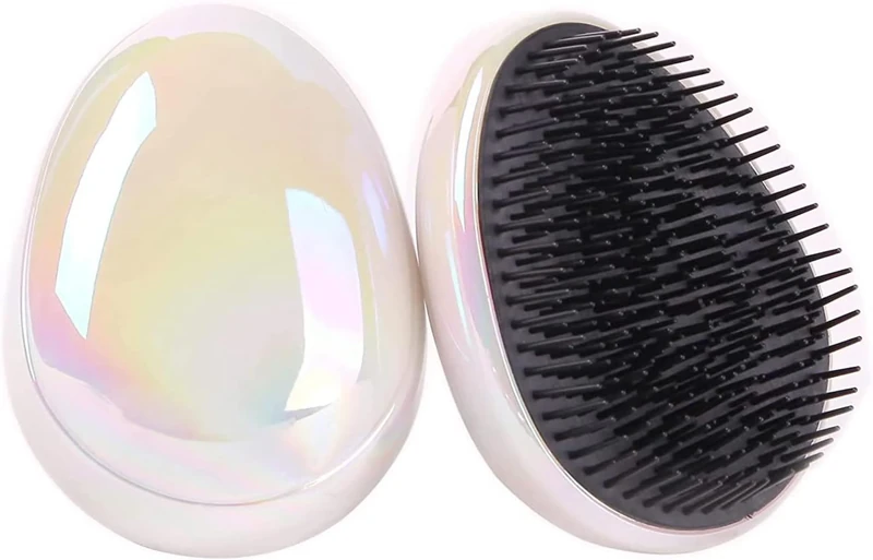 VinBee Detangler Hair Brush for Women, Girls and Kids Mini Hairbrush for Wet & Dry Hair Comb Compact - Travel Brush Hair - Kids Hair Brush(Pearl White)