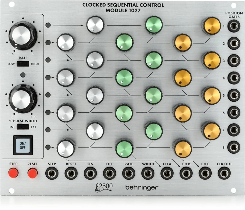 Behringer CLOCKED SEQUENTIAL CONTROL MODULE 1027 Legendary 2500 Series 8-Position Step Sequencer Module for Eurorack