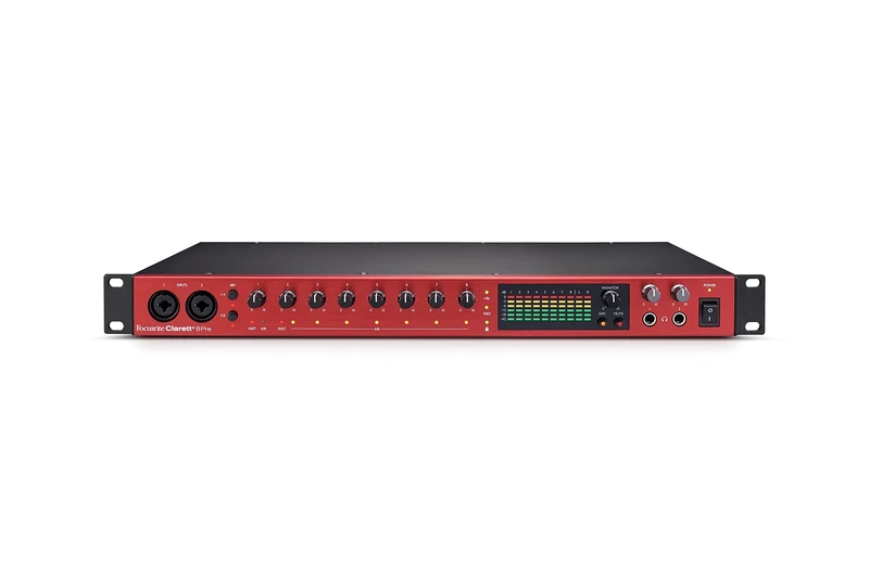 Focusrite Clarett+ 8Pre Studio-Grade 18-in/20-out Audio Interface for Established Producers —Eight High-Performance, Low-Noise, Low-Distortion Mic Preamps Capture Audio with Precise Clarity