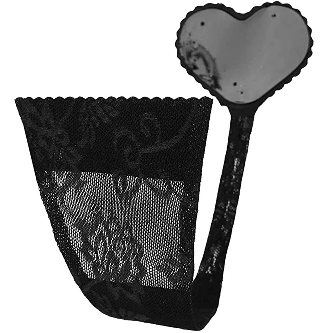VicSec Womens C-String Invisible Panty Heart Shaped Self Adhesive Strapless Elegant Thong Underwear Black