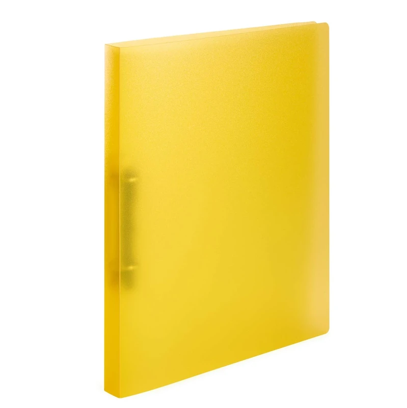 HERMA A4 Yellow Translucent Set of 60 Slim 2 Rings 25mm Wide Plastic Ring Binder with Holdback for Kids Boys Girls