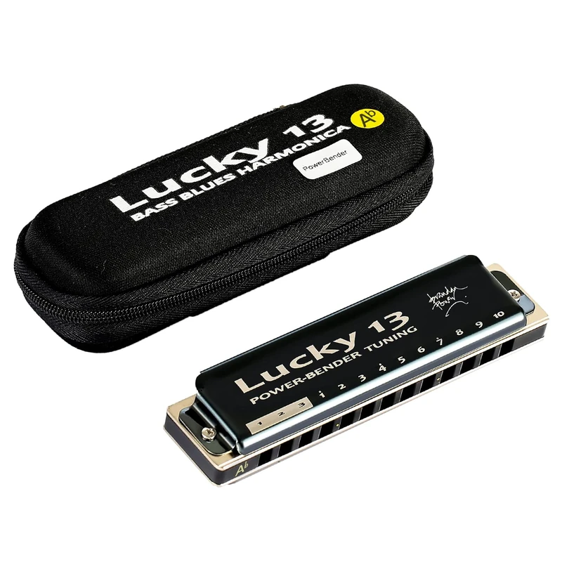 East top Lucky 13 Bass Plus Blues Harmonica 13 Holes Diatonic Harp Mouth Organ Professional Musical Instruments PowerBender Ab key for Adults
