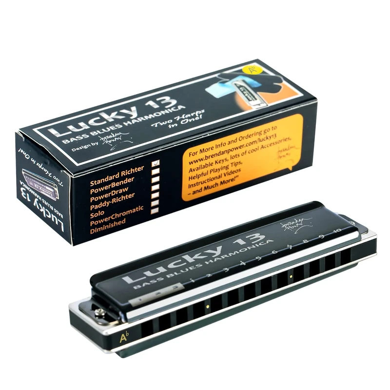 East top Lucky 13 Bass Plus Blues Harmonica 13 Holes Diatonic Harp Mouth Organ Professional Richter harmonica Ab key for Adults