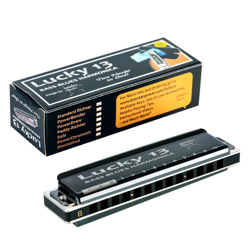 East top Lucky 13 Bass Plus Blues Harmonica 13 Holes Diatonic Harp Mouth Organ Professional Richter harmonica B key for Adults