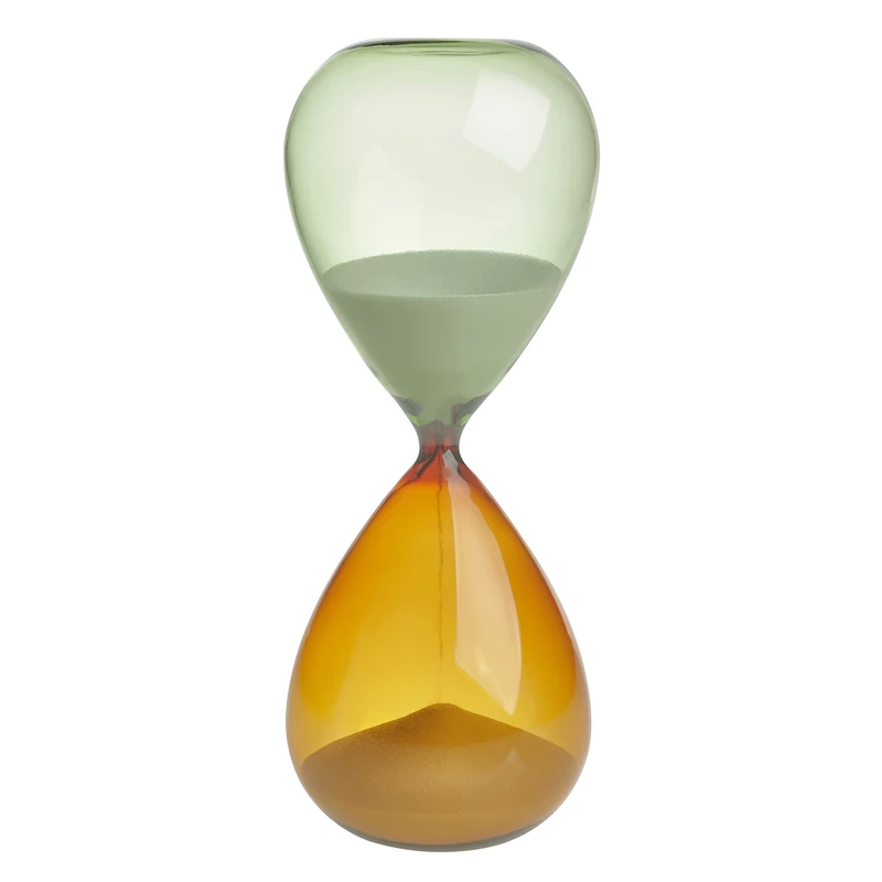 TFA Dostmann 18.6010.02.41 Analogue Hourglass Table Clock for Decoration Orange Green Sand (L) 90 x (H) 230 mm
