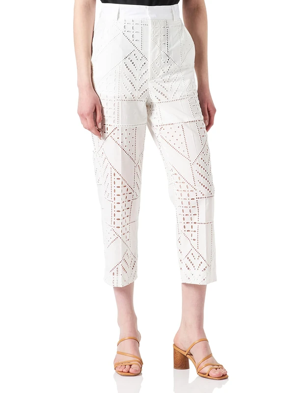Just Cavalli Women's Pantalone Donna Pants, Bianco, 4 - Image 1