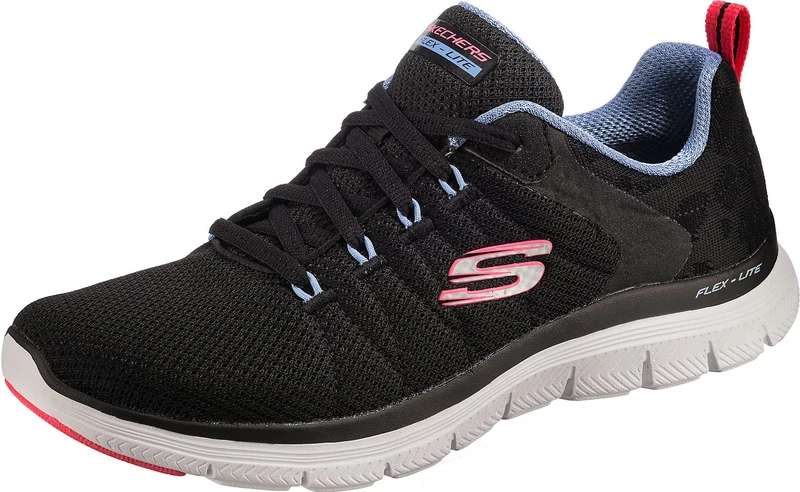 Skechers Women's Flex Appeal 4.0 Elegant Ways Sneaker,Black Mesh/Multi Trim,6 UK
