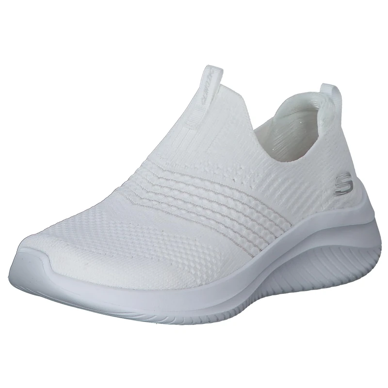 Skechers Women's Ultra Flex 3.0 Classy Charm Sneaker, White Knit/Trim, 5.5 UK