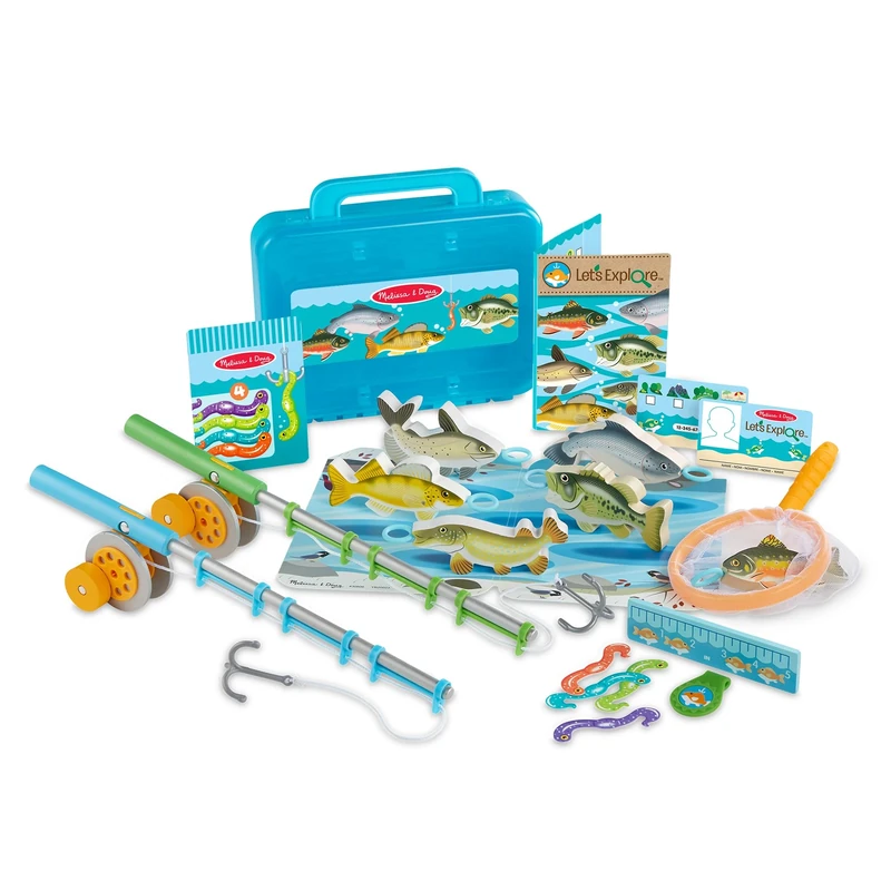 Melissa & Doug Let’s Explore Fishing Play Set – 21 Pieces - Toy Fishing Set For Toddlers And Kids, Pretend Play Fishing Toy, Learning Toys For Kids Ages 3+