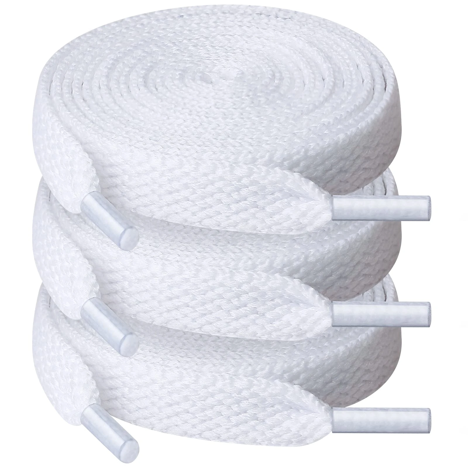 UpUGo Shoe laces, 3 Pair 8mm Wide Flat Shoelaces for Sneakers, Kids, Adults Athletic Running Shoes Boot Strings